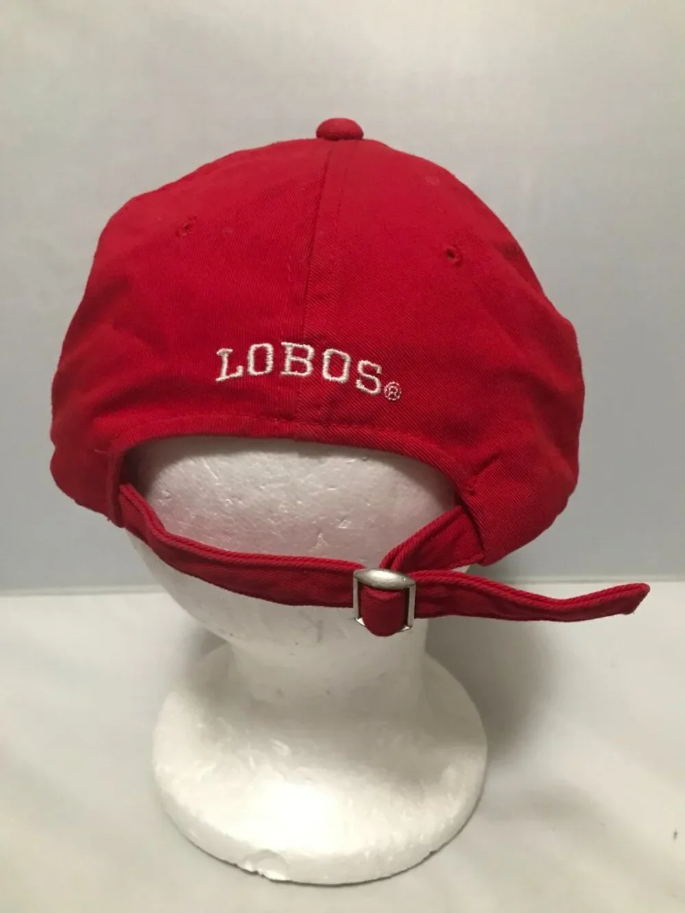 University of New Mexico Lobos Hat UNM Baseball Cap Red & White Adj. Buckle